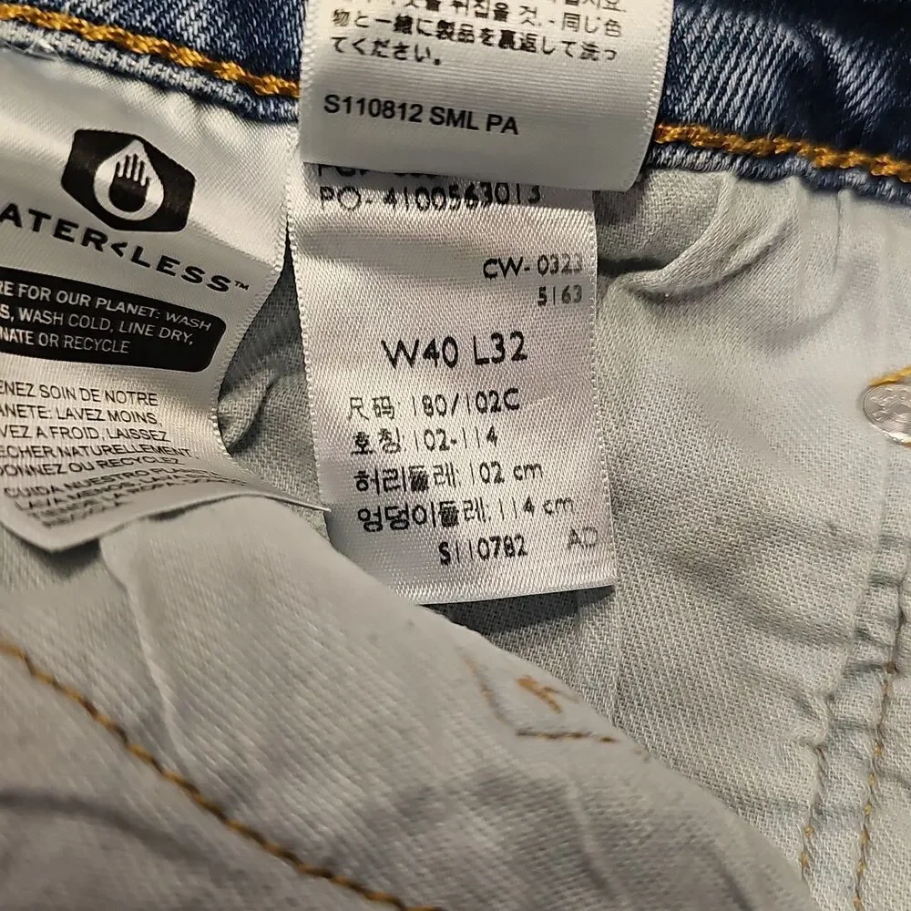 Levi's 505 Jeans Men's 40x32 Blue Denim Cotton Blend Straight Fit Casual Pants